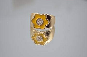 Flowered Enamel Ring